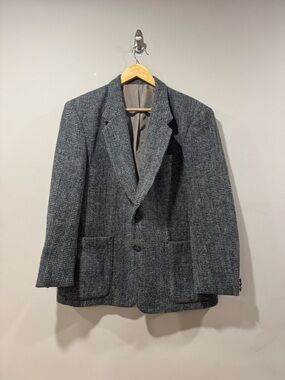 Vintage Harris Tweed Blazer Mens 42S John Pomer Wool Sport Coat Made in Canada